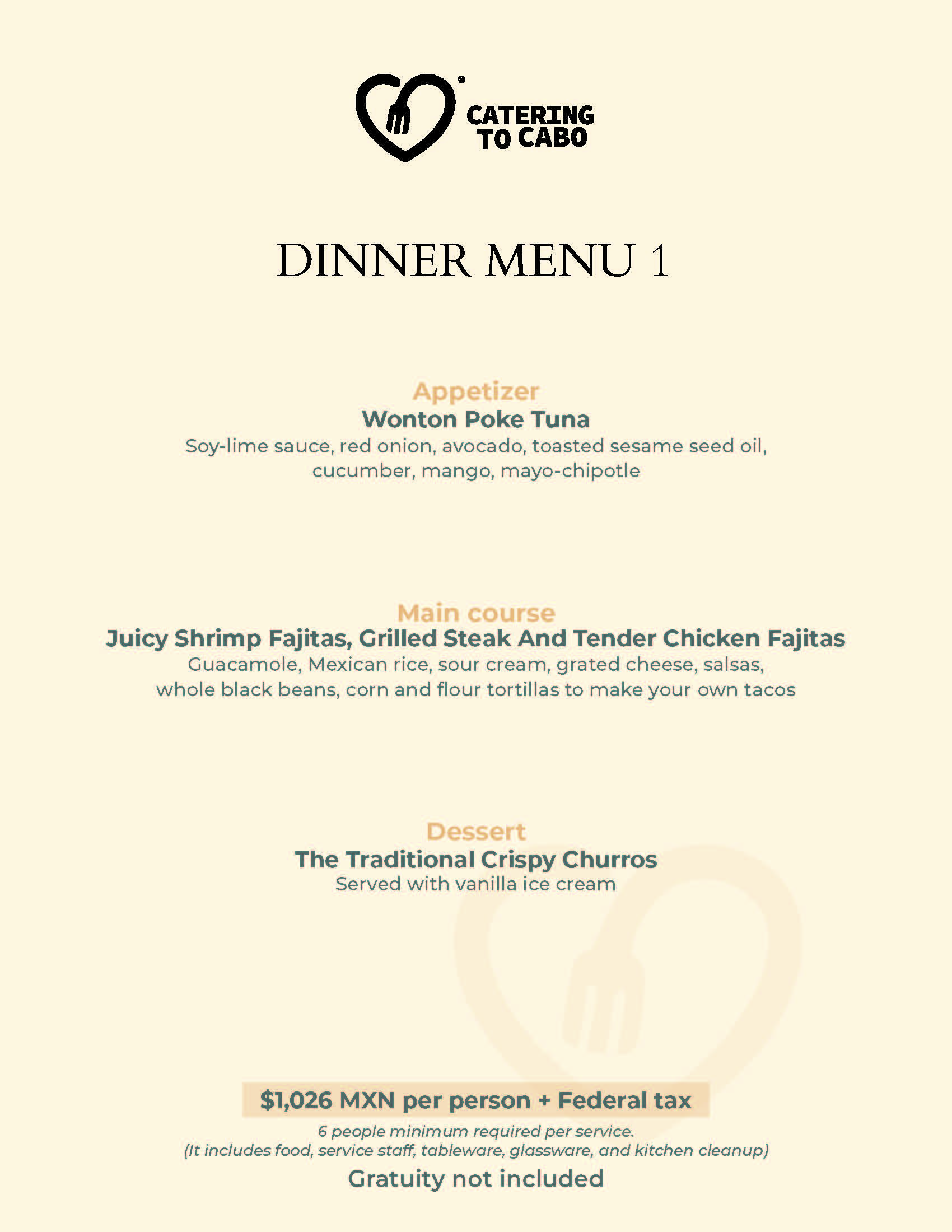 Catering to Cabo - Dinner 2025 página 1